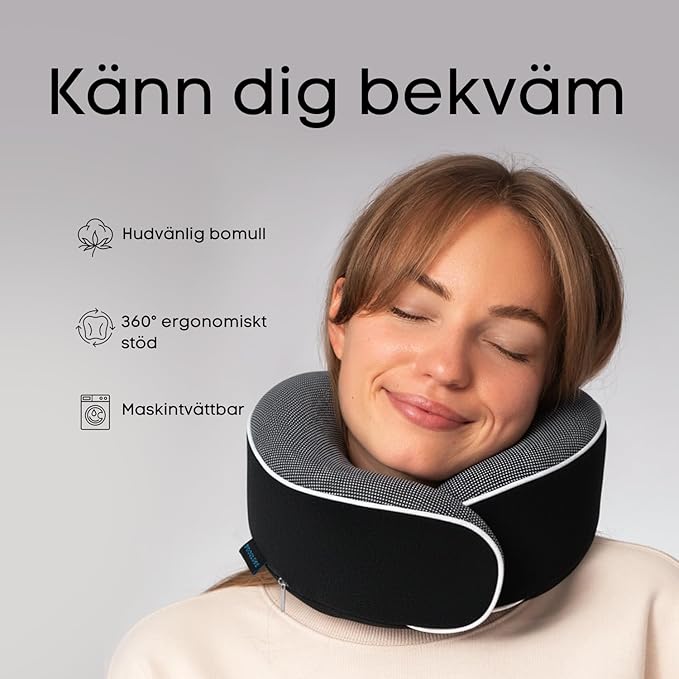 Relivowear CloudRest™ Ergonomisk resekudde med 360° nackstöd för flyg, tåg och bilresor.
